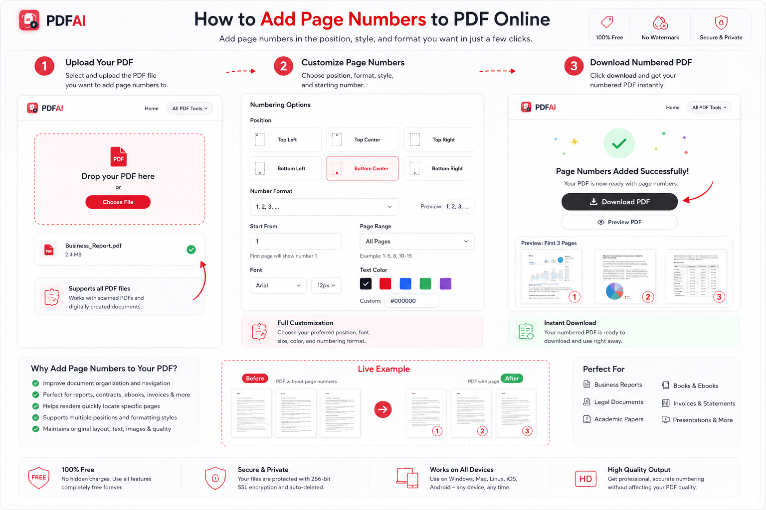 How to Add Page Numbers to PDF Online Step by Step